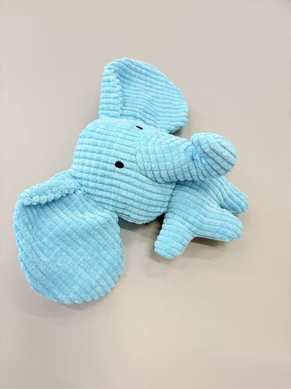 Mcelpaw Light Blue Elephant Squeaky Dog Toy Corduroy Plush 70g