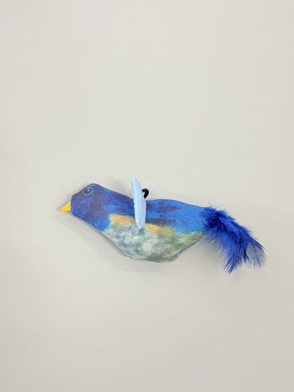 Mcelpaw Blue Bird Hanging Cat Toy Suction Cup String Polyester Feather 13cm 30g