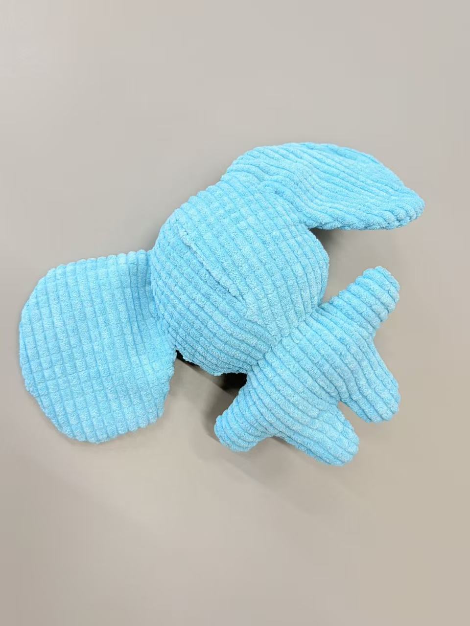 Mcelpaw Light Blue Elephant Squeaky Dog Toy Corduroy Plush 70g