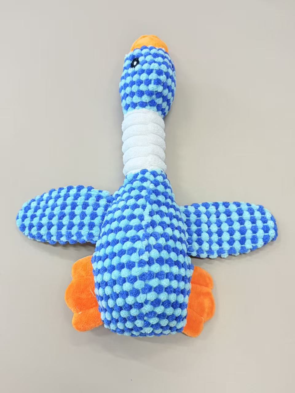 Mcelpaw Duck Plush Squeaky Dog Toy Blue Plaid Pineapple Fleece PP Cotton Filling 70g