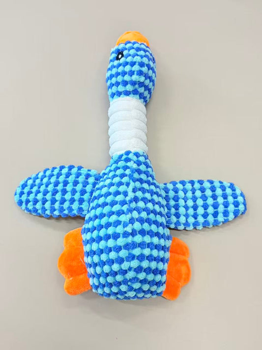 Mcelpaw Duck Plush Squeaky Dog Toy Blue Plaid Pineapple Fleece PP Cotton Filling 70g
