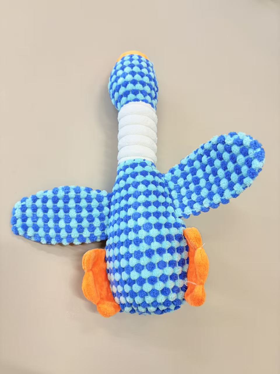 Mcelpaw Duck Plush Squeaky Dog Toy Blue Plaid Pineapple Fleece PP Cotton Filling 70g