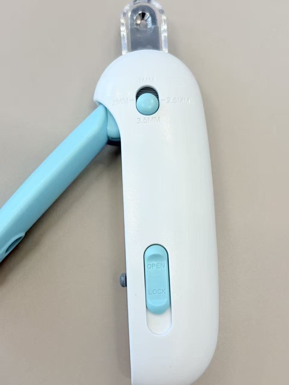 Mcelpaw Cat Nail Clipper White Adjustable 1-3.5mm Guard Slide Lock