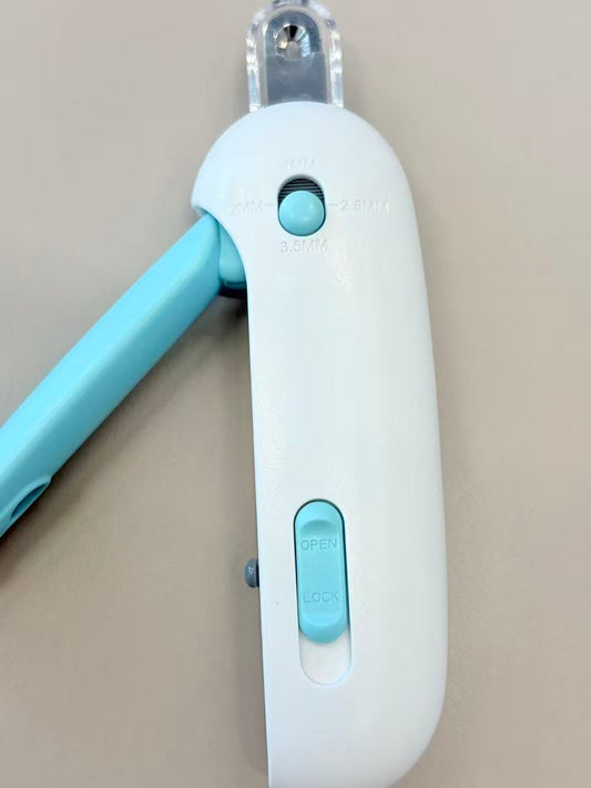 Mcelpaw Cat Nail Clipper White Adjustable 1-3.5mm Guard Slide Lock