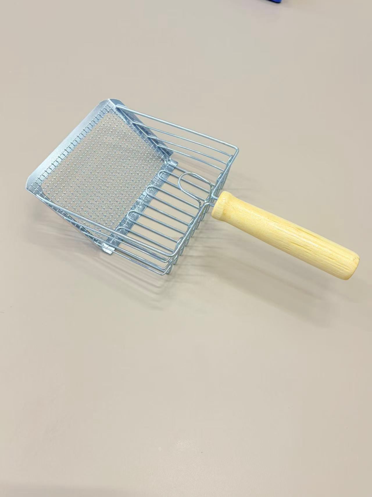 Mcelpaw Cat Litter Scoop Silver Chrome Plated Wood Handle 26cm