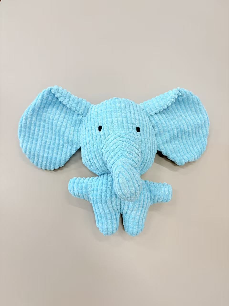 Mcelpaw Light Blue Elephant Squeaky Dog Toy Corduroy Plush 70g
