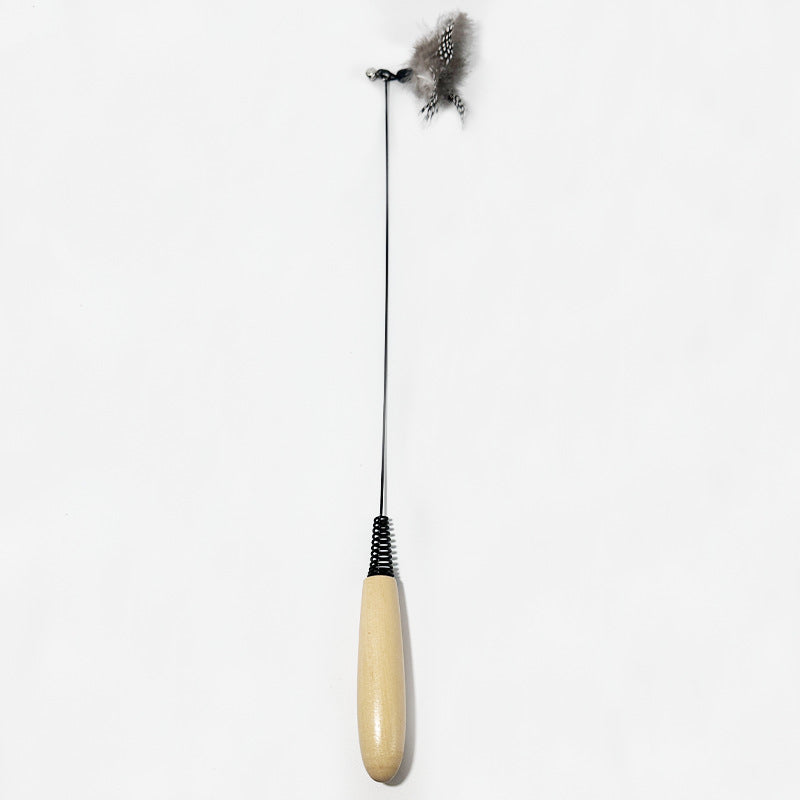 Mcelpaw Wood Handle Spring Cat Wand Feather Refill 49cm 40g