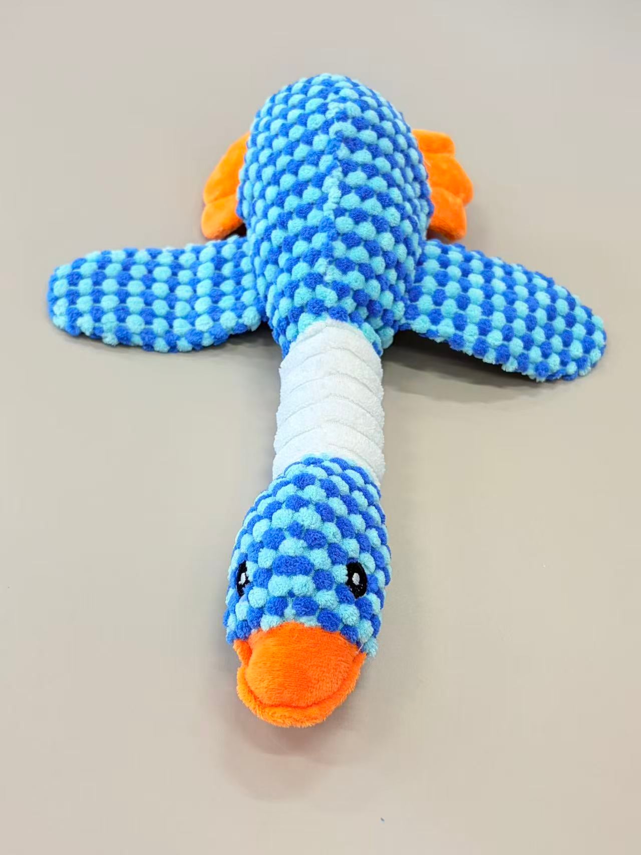 Mcelpaw Duck Plush Squeaky Dog Toy Blue Plaid Pineapple Fleece PP Cotton Filling 70g